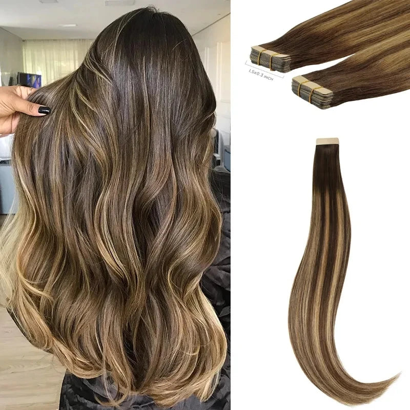 Tape In Human Hair Extensions Remy Hair