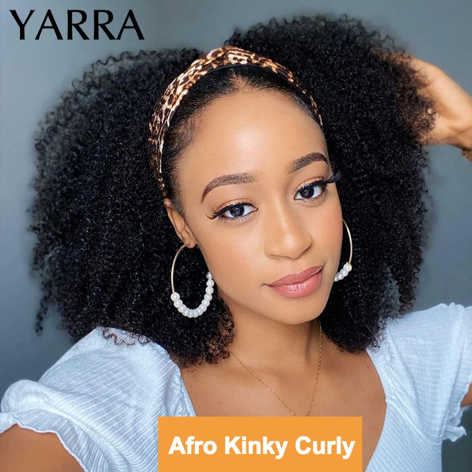 Brazilian Kinky Curly Headband Wig Human Hair