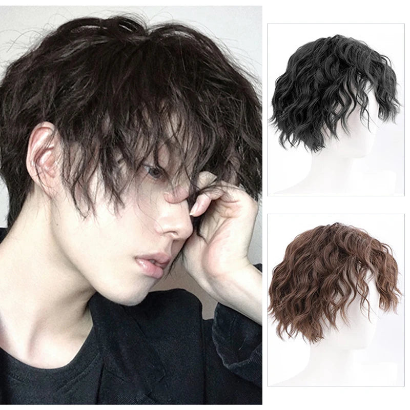 Black Short Synthetic Wig for Men