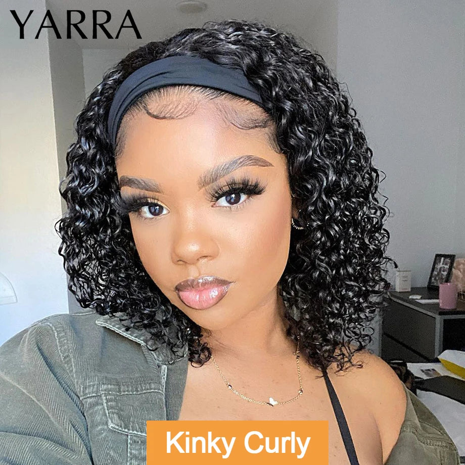 Brazilian Kinky Curly Headband Wig Human Hair