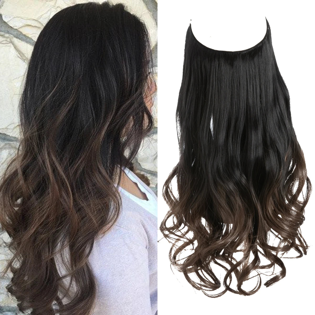 Ombre Natural Wavy Synthetic Hair Extensions