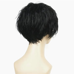 Asymmetric Bangs Short Curly Bob Wig