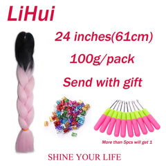 Lihui 24 Inches Ombre Jumbo Braid Synthetic Braiding Hair