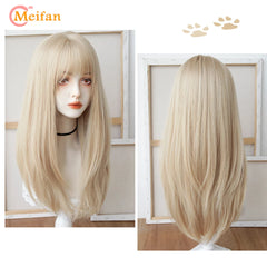 Synthetic Long Straight Lolita Wig with Bangs