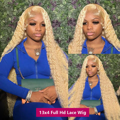 Honey Blonde Deep Wave Lace Frontal Wig