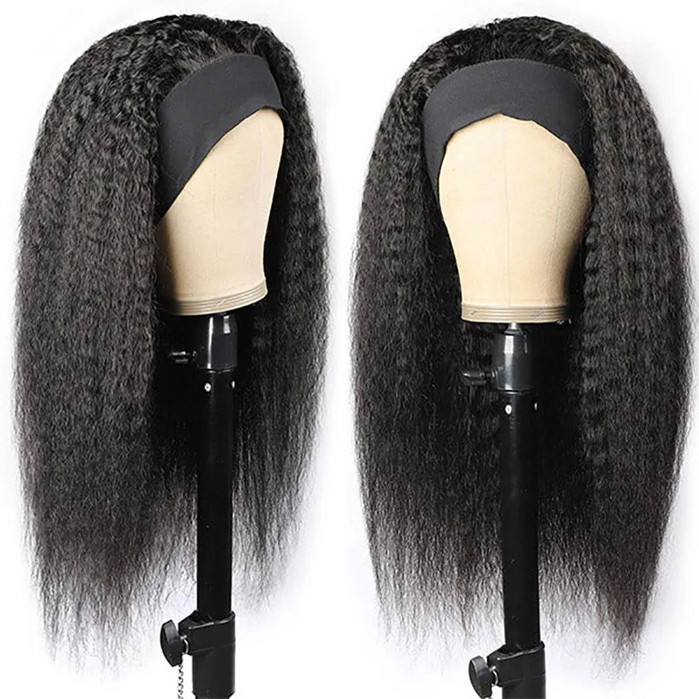 Kinky Straight Headband Wig Human Hair