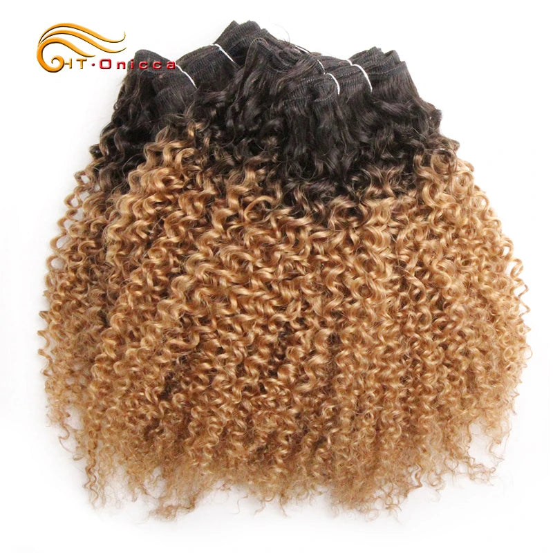 6Pcs/Lot Peruvian Curly Bundles Jerry Curl Double Drawn Human Hair Remy Funmi Hair