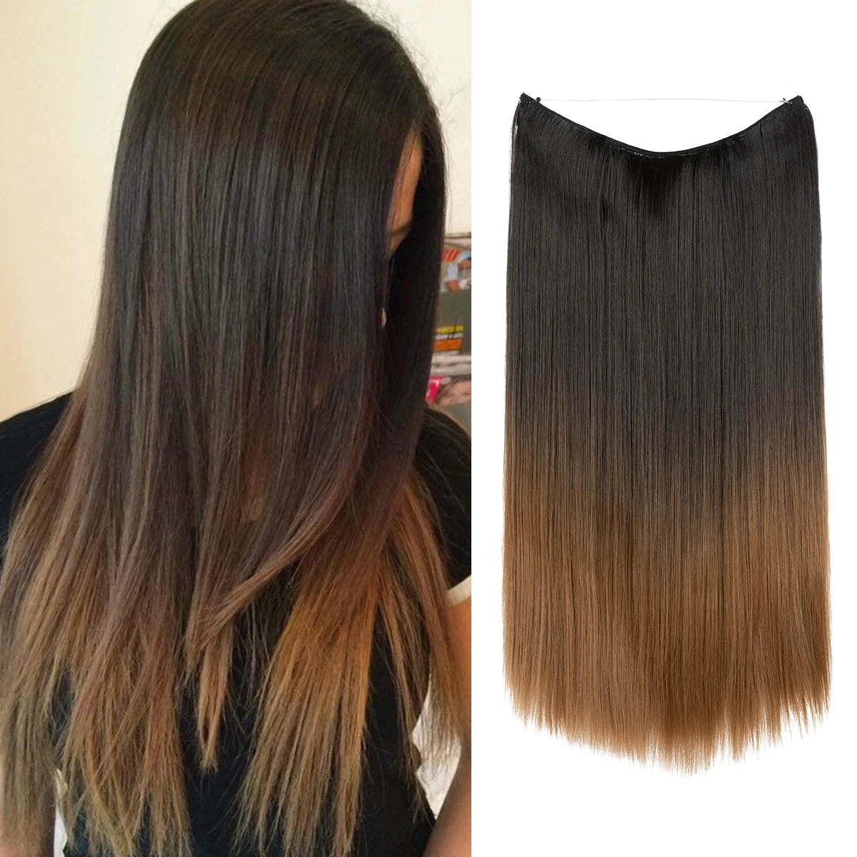 Ombre Synthetic No-Clip Hair Extension by SARLA