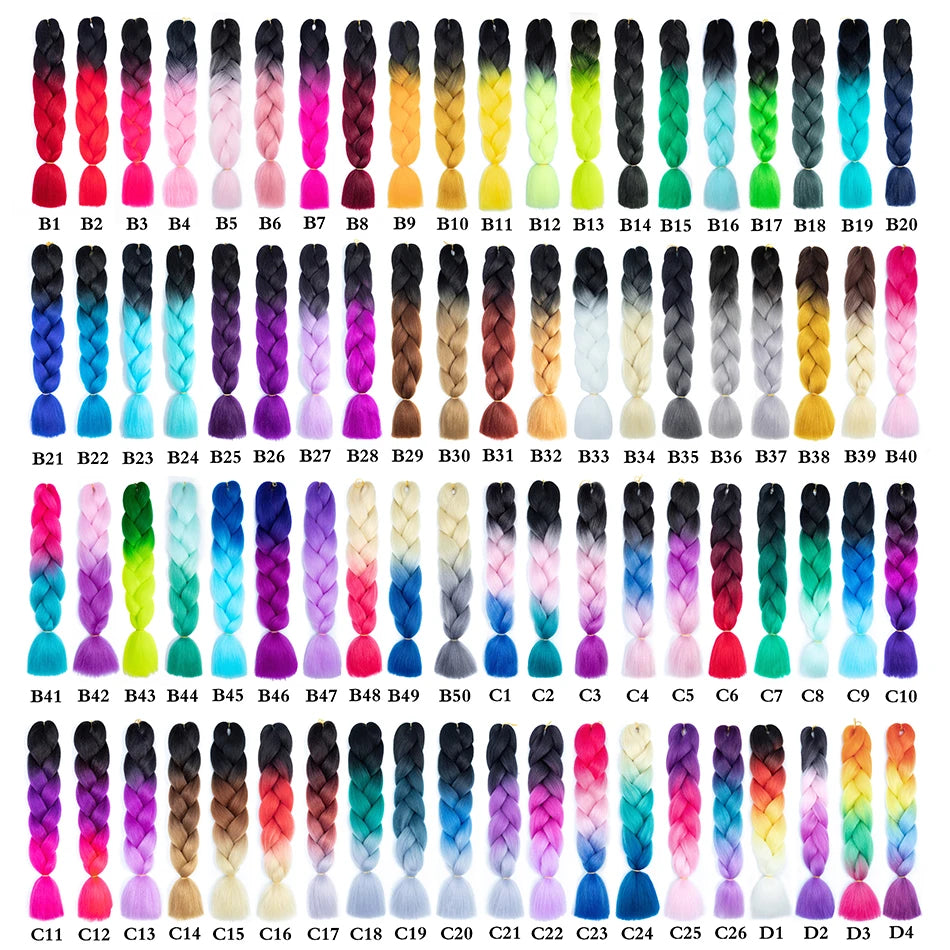 Colorful Synthetic Braiding Hair Extensions