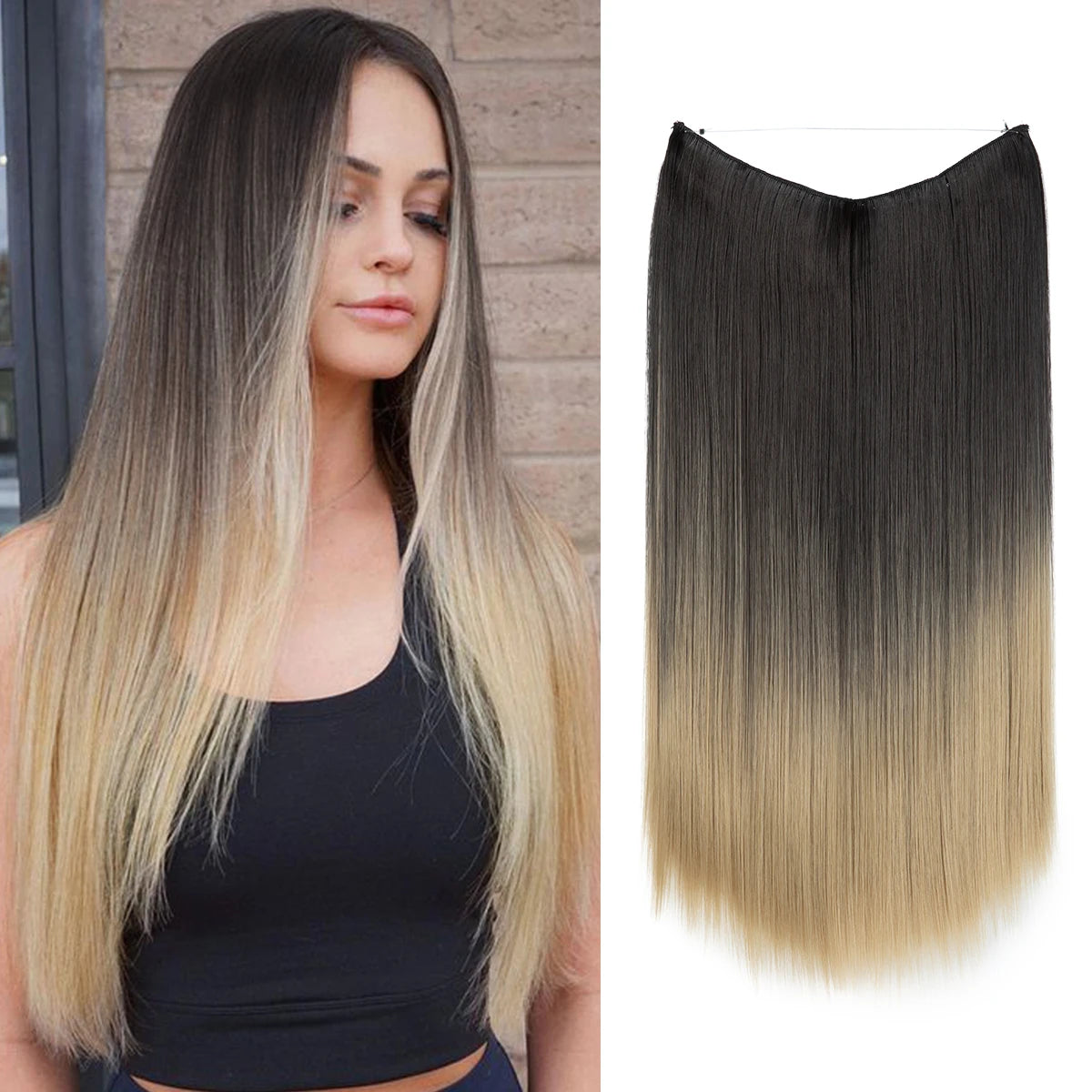 Ombre Synthetic No-Clip Hair Extension by SARLA