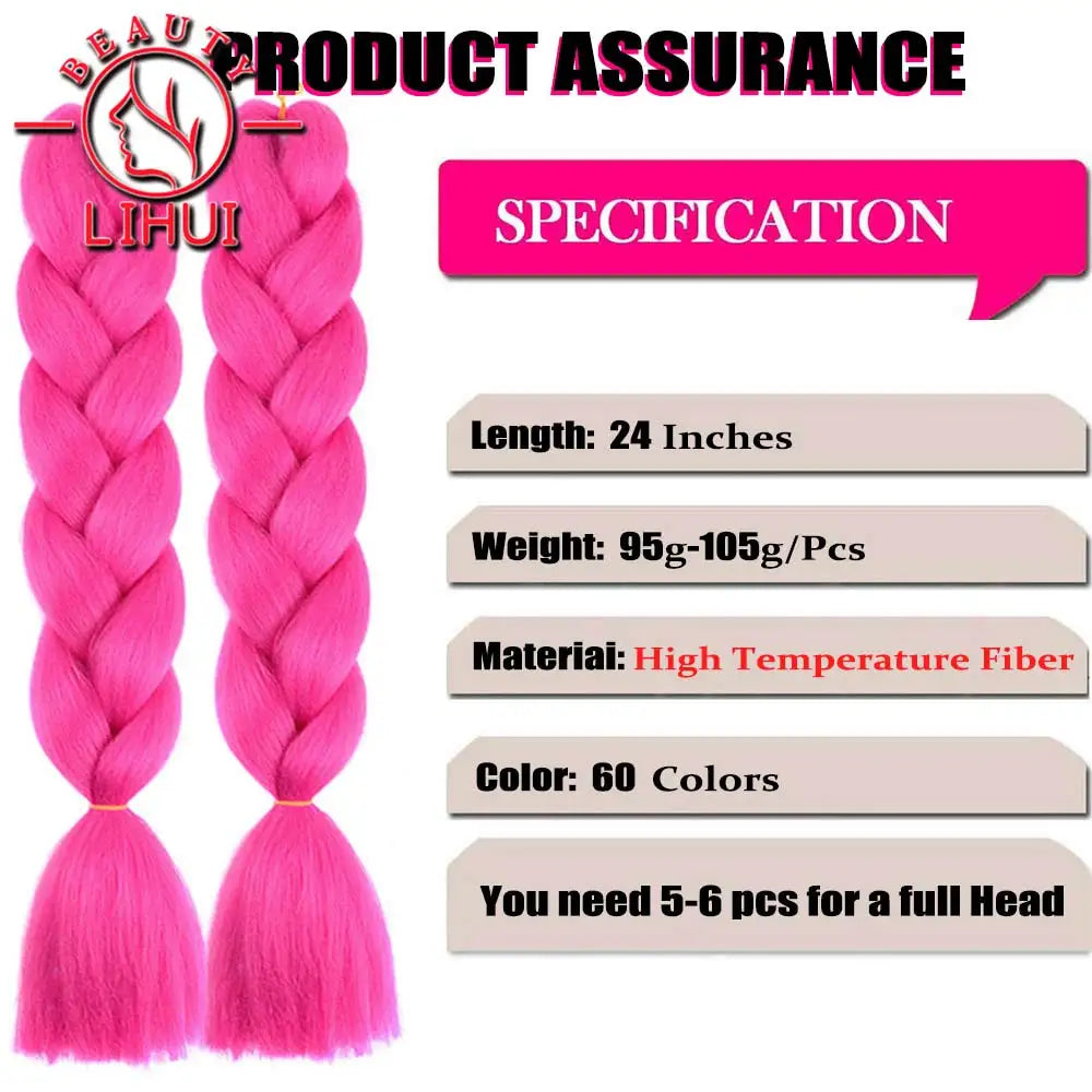 Lihui Ombre Synthetic Braiding Hair Extensions Packs