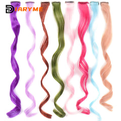 Colorful Curly Hair Extensions One Clip Synthetic Hairpiece