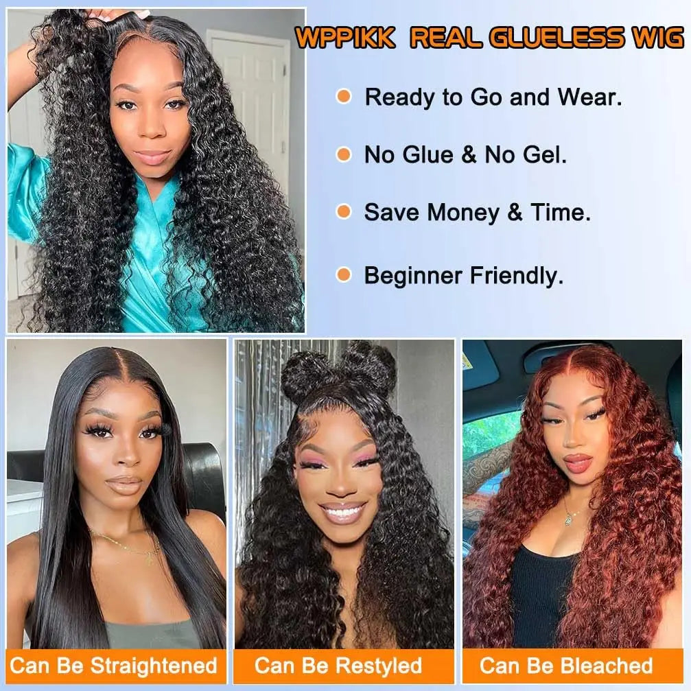 Deep Wave Glueless Lace Frontal Human Hair Wig