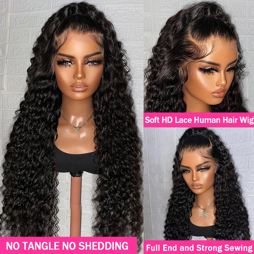 40-Inch Deep Wave HD Lace Frontal Wig