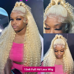 Honey Blonde Deep Wave Lace Frontal Wig