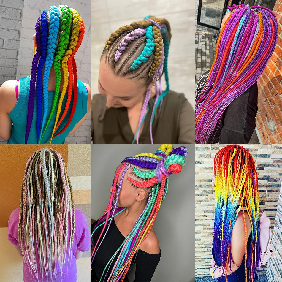 Colorful Synthetic Braiding Hair Extensions