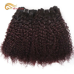 6Pcs/Lot Peruvian Curly Bundles Jerry Curl Double Drawn Human Hair Remy Funmi Hair