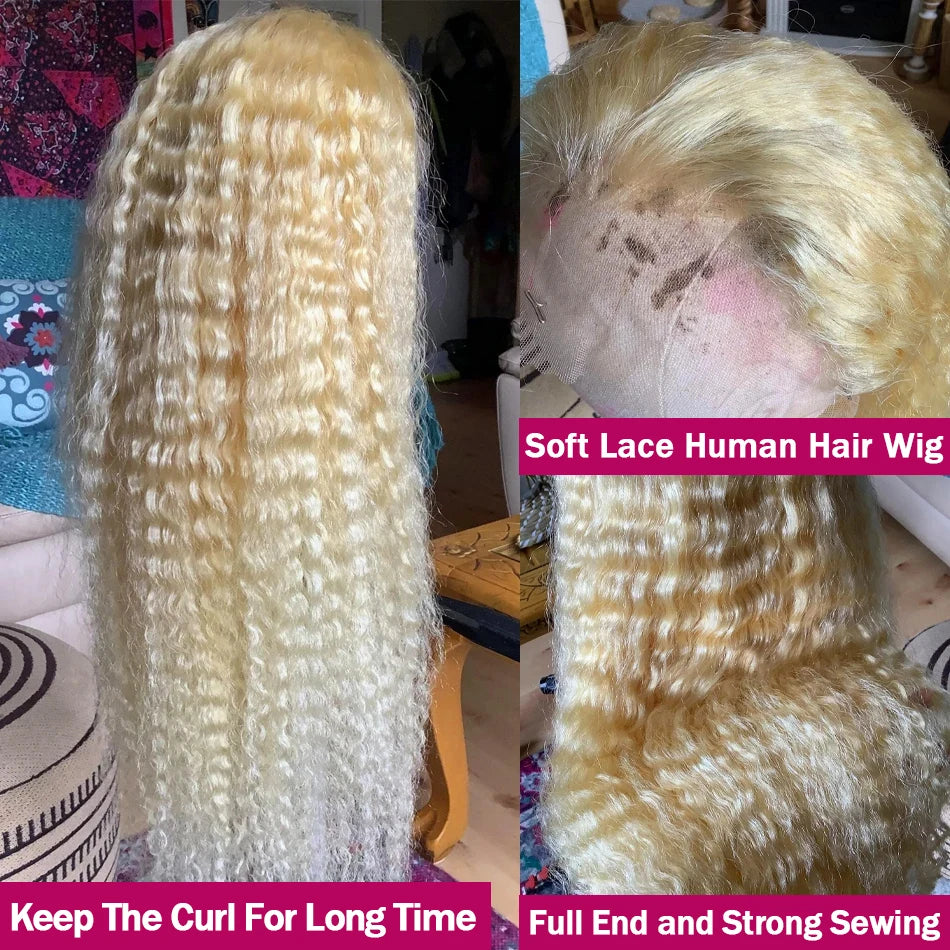 Honey Blonde Deep Wave Lace Frontal Wig