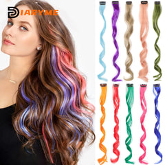 Colorful Curly Hair Extensions One Clip Synthetic Hairpiece