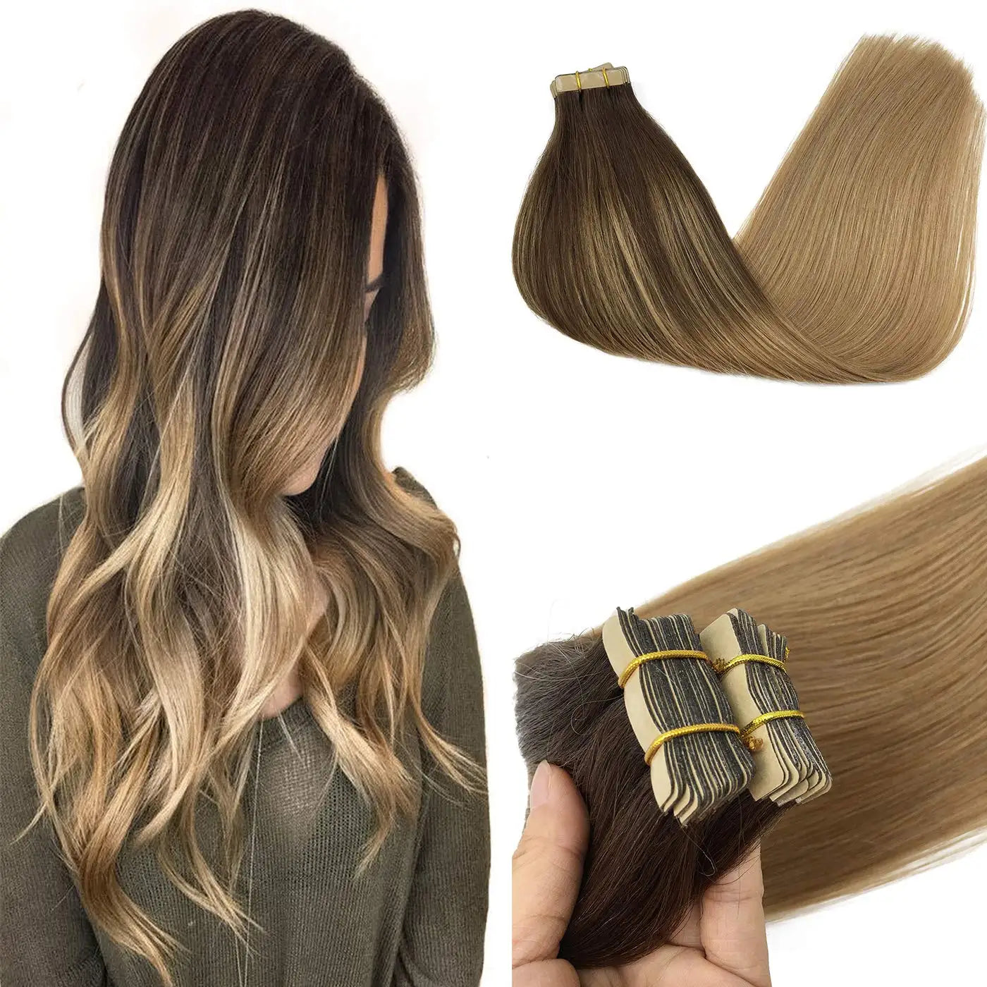 Tape In Human Hair Extensions Remy Hair