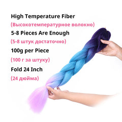 Colorful Synthetic Braiding Hair Extensions