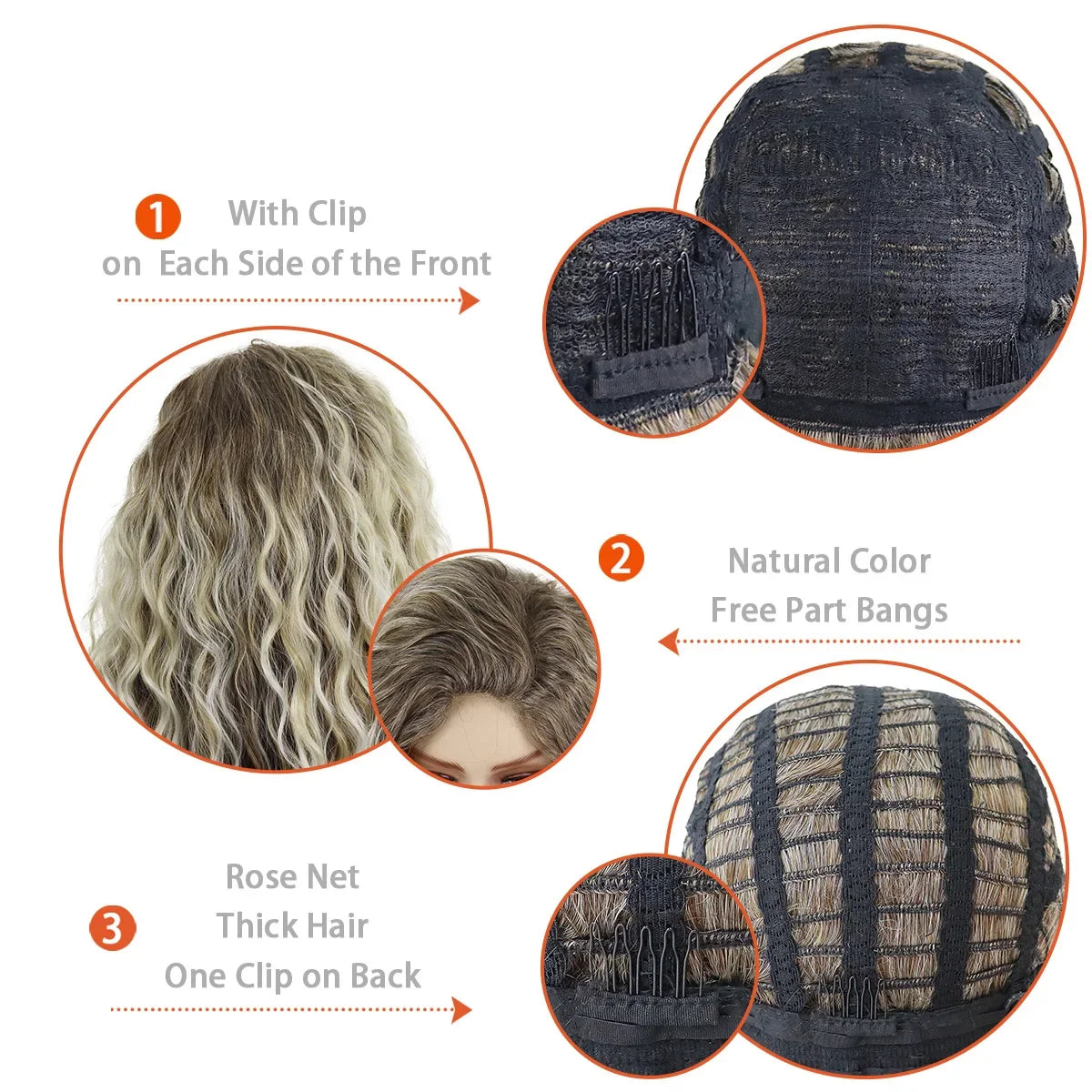 Long Curly Ash Blonde Synthetic Wig