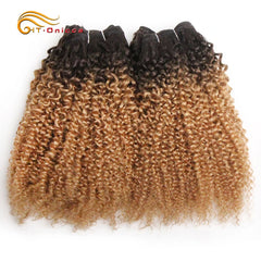 6Pcs/Lot Peruvian Curly Bundles Jerry Curl Double Drawn Human Hair Remy Funmi Hair