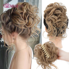 Synthetic Messy Curly Claw Hair Bun